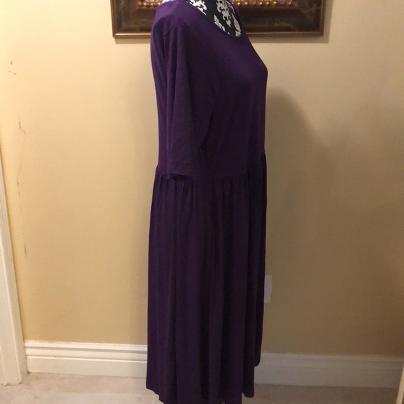 💜Zenana Outfitters plum purple comfy short sleeve t-shirt dress with pockets - Picture 3 of 10